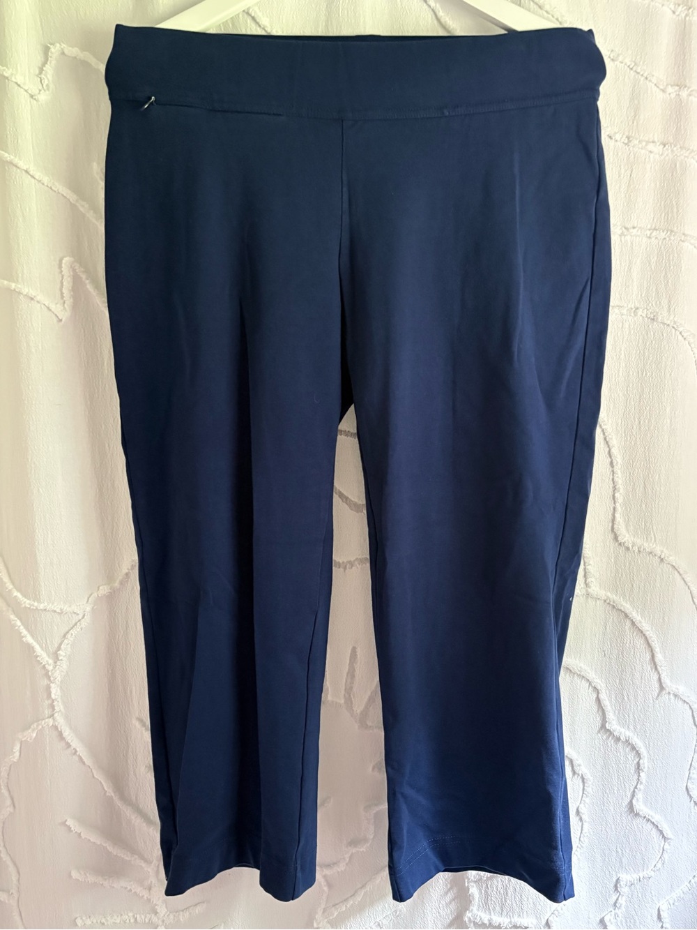 Lands’ End Women’s Navy Blue Capri Leggings Pull-On Stretch Pants Size M 10-12